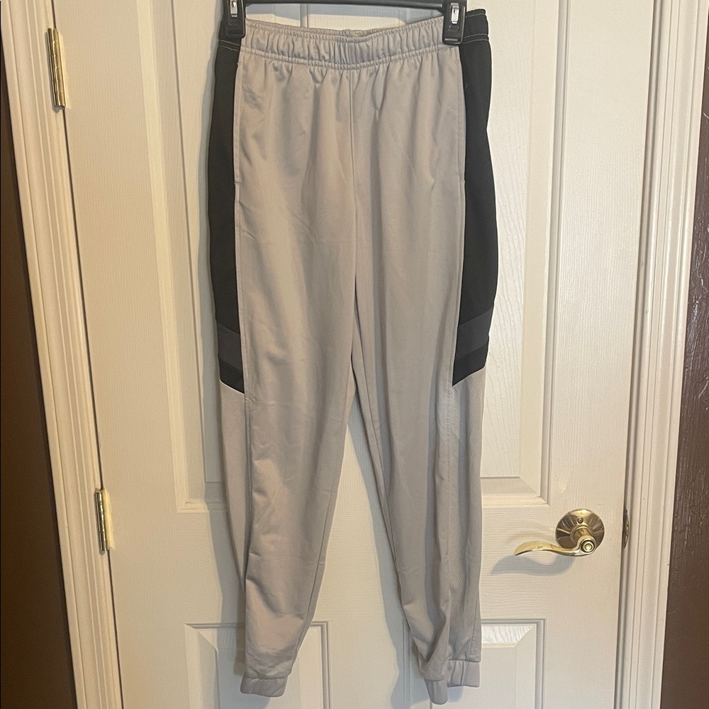 Boys Gray and Black Athletic Pants